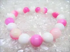 ★【ピーチジェイド×ホワイトオニキス】 パワーストーン