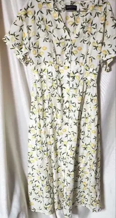 【1度着用】MARUYAMA レモン柄 半袖ロングワンピース GU　サイズXL