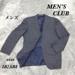 MEN'S CLUB (102AB8) テーラードジャケット スーツ チェック柄