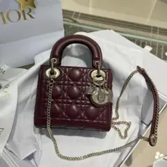 Dior バーガンディ ショルダーバッグ