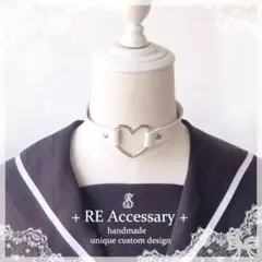 ♡ ハートリング レザーチョーカー white ♡