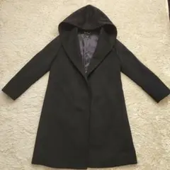 23区 フーデットコート 紺 アンゴラ 羊毛