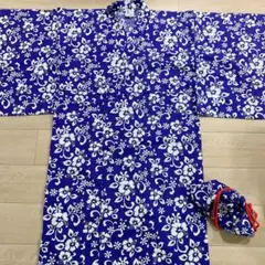 【極美品】ハイビスカス柄浴衣セット