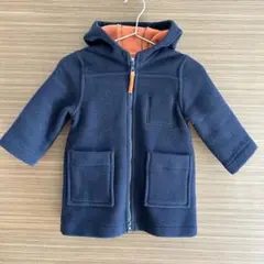 プチバトー　PETIT BATEAU フード付コート　紺色　子ども用　102cm