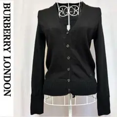 極美品 バーバリー ロンドン カーディガン 長袖 ニット トップス 上着 黒