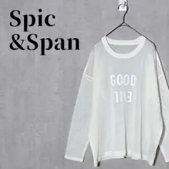 Spic&Span　シアーロゴニット　長袖　ドロップショルダー　アイボリー　春秋