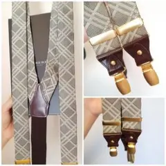 バーバリー Burberry☆ ヴィンテージ サスペンダー Y型 ボタン式 小紋 バーバリー Burberry☆ ヴィンテージ サスペンダー Y型 ボタン式