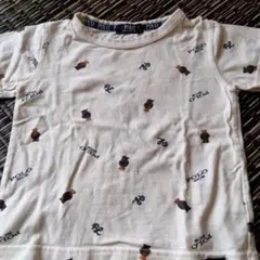 POLO プリント Tシャツ クリーム色