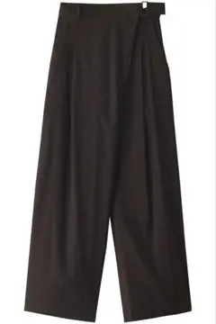 1er Arrondissementソフトリネンラップ風ワイドクロップドパンツ