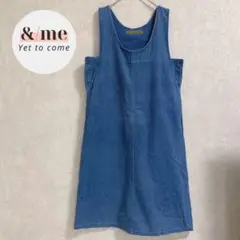 Artist Life デニムジャンパースカート　ミモレ丈　総柄　ストライプ