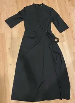 ZARA ブラック シャツワンピース 7分袖　S 新品