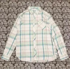 【美品】LINKリンク ネルシャツ M 長袖 チェック 薄手 ビンテージ 90s