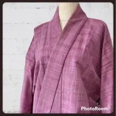 1050 レトロ 着物 和装 裏地 ピンクパープル 裄丈63㎝ 着丈152㎝