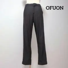【オフオン】M 裏起毛 ストレッチ素材 カジュアルパンツ やわらか素材 黒