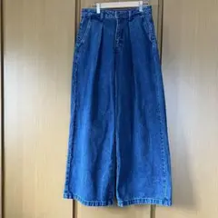 GU ワイドシルエット バギージーンズ　デニムパンツ ブルー　L