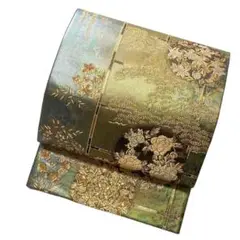 袋帯 オーロラ 引箔 華柄 花文 松 楓 藤 フォーマル NO-931