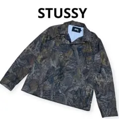 美品　STUSSY　コーチジャケット　L　カモフラージュ　ワールドツアー　撥水 美品 STUSSY 撥水加工コーチジャケット L カモフラージュ