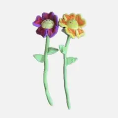 花の形状の装飾品 紫オレンジ
