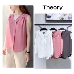 【1度着用のみ美品】 セオリー シャツ ブラウス プルオーバー とろみ素材