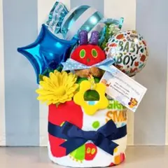 ●出産祝いに大人気！はらぺこあおむし ティーザーチャイム豪華おむつケーキ 男の子