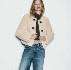 美品　ZARA フェイクボアジャケット　ロブスタークラスプ　s size 2025年最新】フェイクボアジャケット ロブスタークラスプの人気
