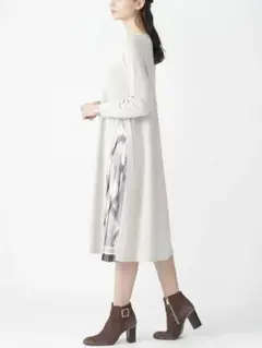 【ブルーレーベルクレストブリッジ】ニット ワンピース チェック サイズ38