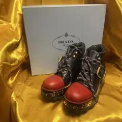 PRADA BRIXXEN プラダ ファー トレッキング ブーツ Prada Brixxen レザーブーツ | ブラック | FARFETCH JP