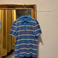@ バーバリー Burberry 半袖 メンズ ポロシャツ 総柄 ボーダー
