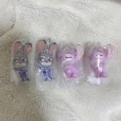 ディズニー なかよしペアスイング　ジュディ　エンジェル　ガチャガチャ　4点