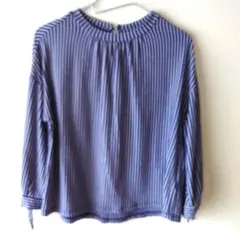 青と白のストライプ 七分袖、HK.WORKS.LONDN