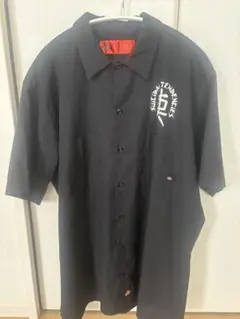 【古着】Dickies スカルプリント 半袖ワークシャツ