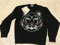 【大人気】新品未使用 KENZO ケンゾーロゴ刺繍スウェット ブラックXS