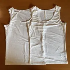 ほぼ新品❗️　ホワイト タンクトップ 脇汗取り付き　2枚セット