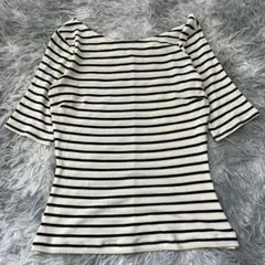 美品✨【チャコット】アイボリー/ブラックボーダー 半袖Tシャツ M 日本製