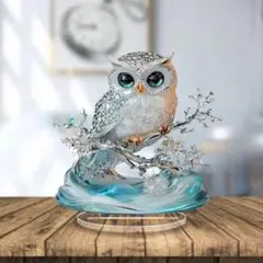置物　フクロウ　クリスタル インテリア　キラキラ