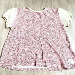 半袖Tシャツ　花柄　120cm フリル　刺繍