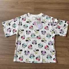 バースデイ　フタフタ　ディズニー　ミニー顔　総柄　 Tシャツ 110