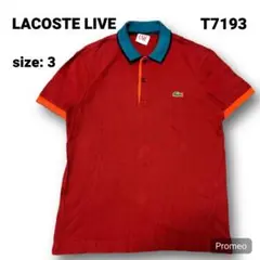【即購入OK】LACOSTE LIVE 半袖ポロシャツ サイズ3 レッド