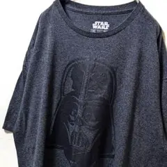 スターウォーズ ダースベイダー デカロゴ Tシャツ グレー 灰色 XL 古着