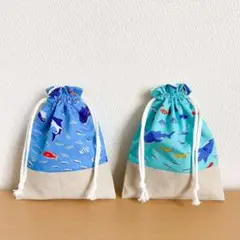 給食袋 ＊ おさかなの天国 ＊ブルーorスカイブルー