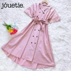 【jouetie】 フェミニン+きっちり感♪ ウエストリボンワンピース ミモレ丈