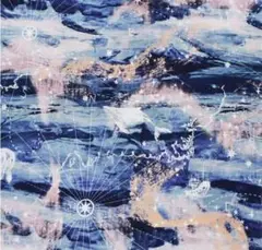 リバティ　タナローン　オーロラスカイ　(ブルー系) 50×50cm