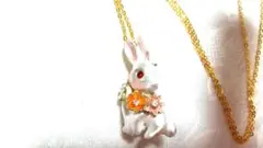 スワロフスキー 使用 うさぎ ネックレス 兼 ブローチ ラビット
