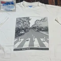 90s ビートルズ　アビーロード　USA製 ヴィンテージTシャツ　白T パロディ