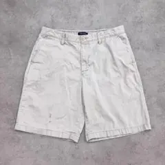 ノーティカ　ハーフパンツ　古着　オフホワイト系　白色　ライトグレー　灰色　W33