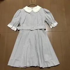 evelyn ワンピース　ギンガムチェック　グレー　サイズM