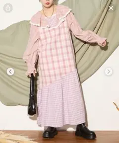 ハローサンフランシスコ 新品 パッチワークチェックワンピース