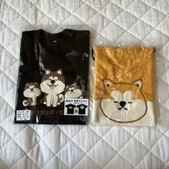 秋田犬　キッズTシャツ90 巾着セット