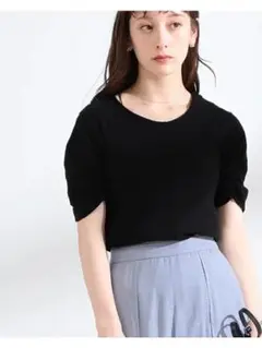 美品 Ray BEAMS バックツイスト ハーフスリーブ Tシャツ ブラック