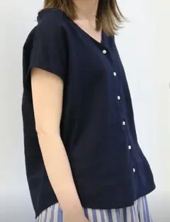 タグ付未使用　ネイビー 半袖シャツ サイズF